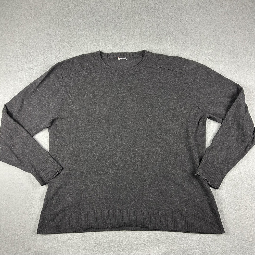 Smartwool Sweater Mens 2XL Dark Gray Charcoal Crewneck Pullover Knit Casual